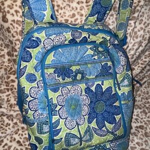 Blue Floral Quilted Backpack - Vera Bradley